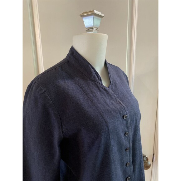 Eileen‎ Fisher Navy Blue Cotton Button Up Light Boxy Jacket -Size S - Picture 4 of 12